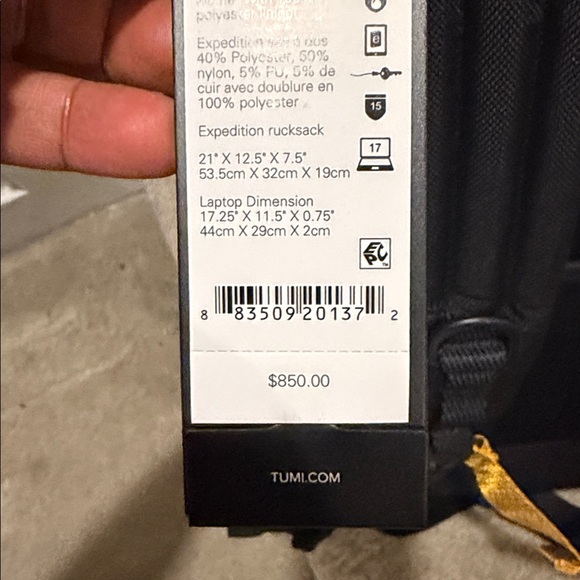 TUMI Alpha Bravo Expedition Flap Backpack - Black Onyx - Picture 8 of 8